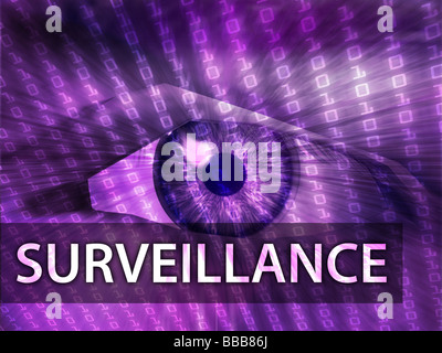 Illustration de surveillance sur l'œil de l'information Données numériques Banque D'Images