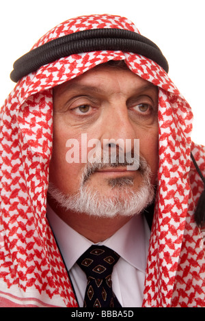 Homme portant une coiffe arabe traditionnel Banque D'Images