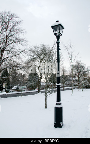Neige de l'hiver dans la région de Newbridge-on-Wye Banque D'Images
