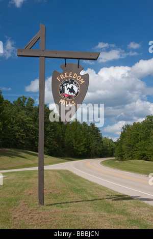 Natchez Trace Parkway, la liberté Hills Trail, North Carolina, mile marker 317. Banque D'Images