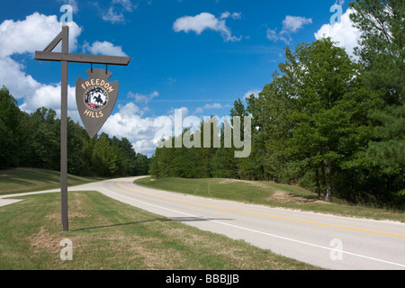 Natchez Trace Parkway, la liberté Hills Trail, North Carolina, mile marker 317. Banque D'Images