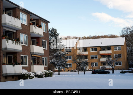 Logement social, Leichlingen, Allemagne. Banque D'Images