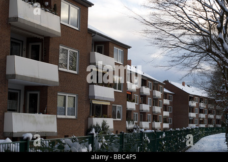 Logement social, Leichlingen, Allemagne. Banque D'Images