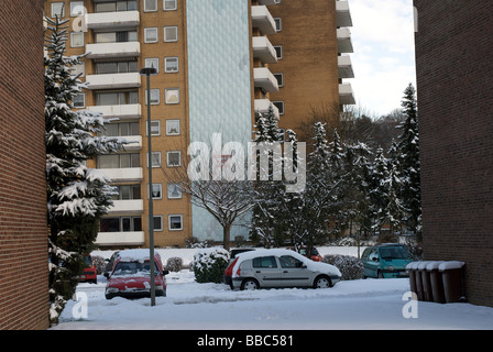 Logement social, Leichlingen, Allemagne. Banque D'Images