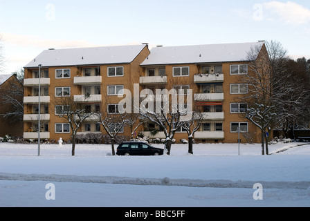 Logement social, Leichlingen, Allemagne. Banque D'Images