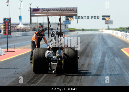L'événement principal, FIA European Drag Racing à Santa Pod Raceway, Wellingborough, Royaume-Uni Banque D'Images