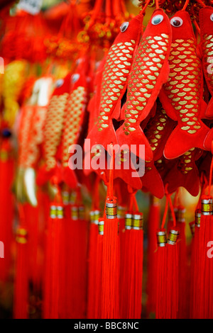 Poisson décorations pour le Nouvel An chinois Banque D'Images