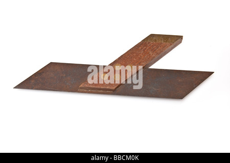 Mitre square charpentiers isolated on a white background studio Banque D'Images