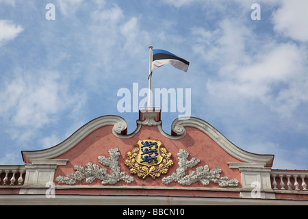 Toit de l'édifice de l'Assemblée de l'État rose sur la colline de Toompea Tallinn, Estonie, Europe. Photo par Willy Matheisl Banque D'Images