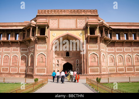 Jahangiri Mahal, Fort d'Agra, également connu sous le Fort Rouge, Agra, Uttar Pradesh, Inde Banque D'Images