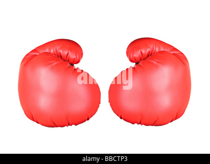 Gants de boxe isolated on white Banque D'Images