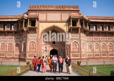 Jahangiri Mahal, Fort d'Agra, également connu sous le Fort Rouge, Agra, Uttar Pradesh, Inde Banque D'Images