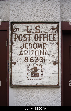 US Postal signer,Jerome,Arizona,USA,old wild west sign Banque D'Images