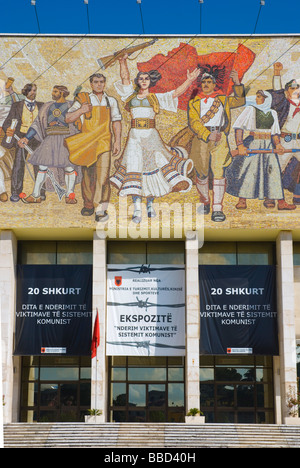 L'Albanie sur la mosaïque du Musée National d'histoire dans le centre de Tirana Albanie Europe Banque D'Images