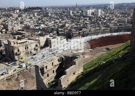 Aleppo Syrie Moyen Orient syrien vieille ville ancienne citadelle Asie religion Alépine musulmans sunnites, Gouvernorat de l'Islam arabe arabe Banque D'Images