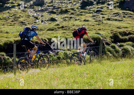 Mountain biker, Alpbachtal, Tyrol du Nord, l'Autriche, Europe Banque D'Images