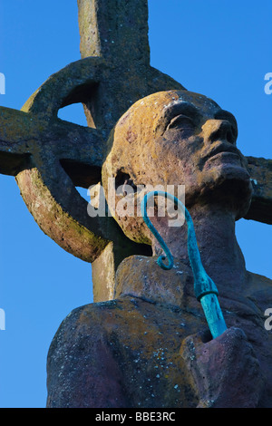 Une statue de Saint Aidan créé par l'artiste Kathleen Parbury en 1958 et érigée en son honneur sur Lindisfarne, Northumberland