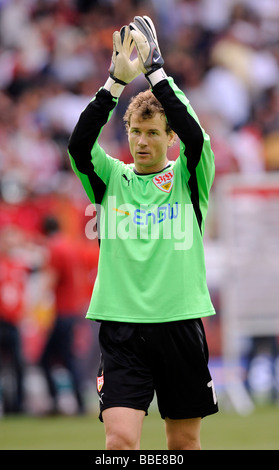 Gardien de but Jens Lehmann, le VfB Stuttgart, remerciant les fans Banque D'Images