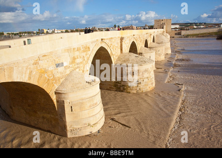 Puente Romano ou pont romain sur le Guadalquivir à Cordoue Espagne Banque D'Images