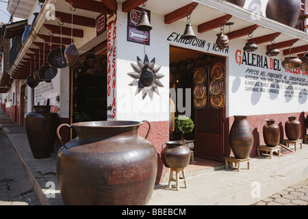 Usine de cuivre et de stocker, Santa Clara del Cobre, Michoacan, Mexique Banque D'Images