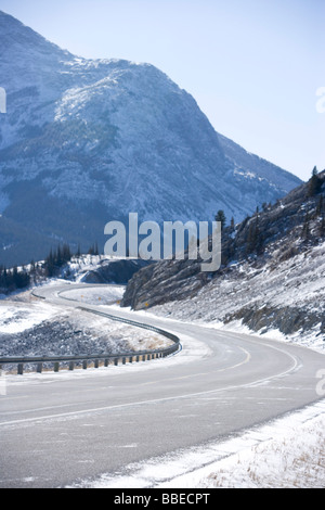 David Thompson Highway, Banff National Park, Rocheuses canadiennes, l'Alberta, Canada Banque D'Images