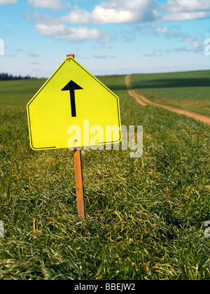 Direction dans le champ, Prince Edward Island, Canada Banque D'Images