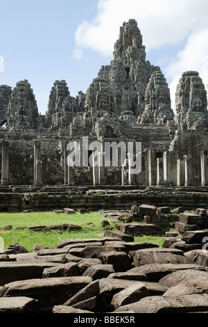 Temple Bayon, Angkor Thom, Angkor, Cambodge Banque D'Images