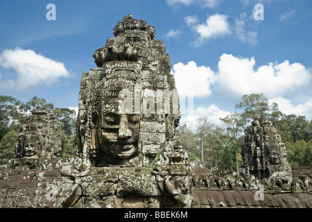 Temple Bayon, Angkor Thom, Angkor, Cambodge Banque D'Images