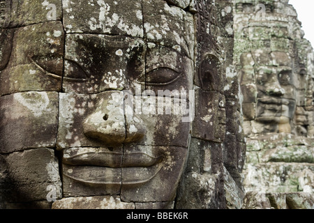 Temple Bayon, Angkor Thom, Angkor, Cambodge Banque D'Images