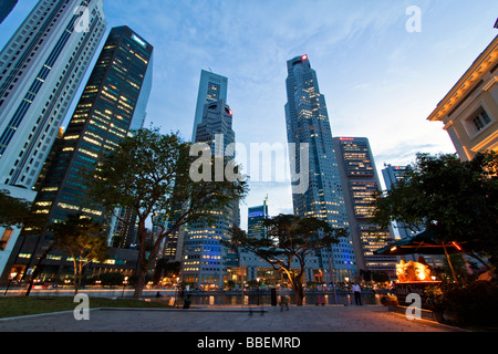 Asie Singapour Singapore skyline panorama Banque D'Images