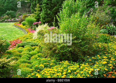 Le Quarry Gardens sont populaires avec les habitants et les touristes qui visitent le parc Queen Elizabeth Vancouver Banque D'Images