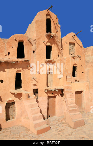 Ksar Ouled Soltane (berbère) grenier fortifié près de Tataouine, Tunisie Banque D'Images