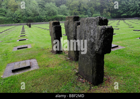 Cimetière de guerre allemand de Vossenack, forêt Huertgen, Eifel, Allemagne Banque D'Images