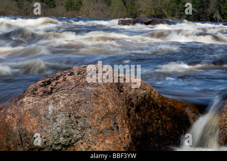 Sont rapide représentée dans la rivière Rivière Jacques-Cartier dans le parc national de la Jacques Cartier parc national Banque D'Images