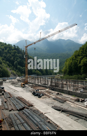 Construction d'objets olympiques près de Sotchi, Russie Banque D'Images