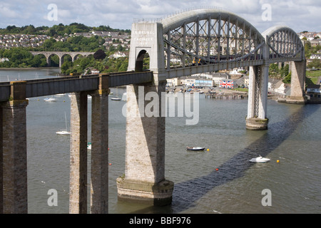 Royal Albert Bridge Rail conçu Isambard Kingdom Brunel Cornwall England UK GO Banque D'Images