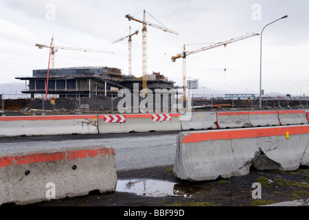 Reykjavik Islande 14 octobre Construction de Reykjaviks 'Le Concert et Conference Centre' est maintenant sous la menace Banque D'Images