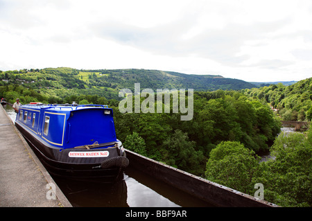 Froncysyllte Bassin Trevor du canal de Shropshire Union 'Vallée de Llangollen North Wales Banque D'Images