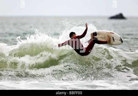 La Chine, la Province de l'île de Zhoushan, Zejiang, surf, Xavier Leroy (FRA) Banque D'Images