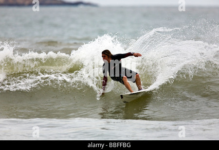 La Chine, la Province de l'île de Zhoushan, Zejiang, surf, Francesco Palattella (ITA) Banque D'Images