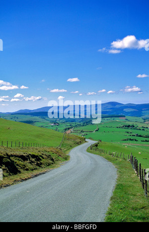 Une route sinueuse mène au nord à travers la vallée de Ty Nant dans le comté de Gwynedd au Pays de Galles Banque D'Images