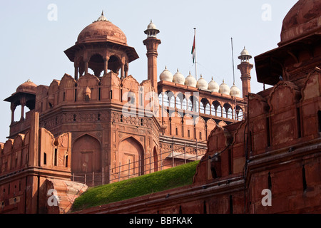 Lahore Gate de la Lal Qila ou Fort Rouge dans la région de Old Delhi Inde Banque D'Images
