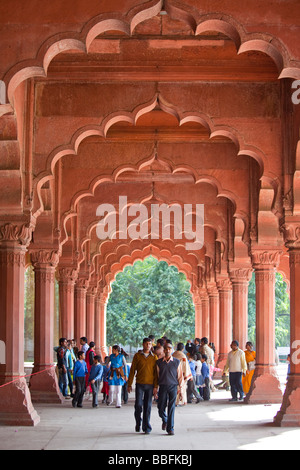 Je suis Diwan ou hall d'audience publique dans le Fort Rouge à Delhi Inde Banque D'Images