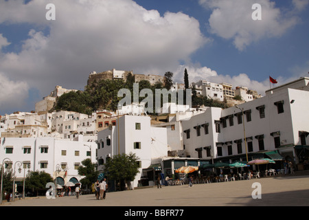 Afrique, Afrique du Nord, Maroc, Moulay Idriss, Town Square Banque D'Images