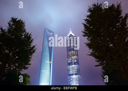 Jin Mao Tower, Lujiazui Financial District, Shanghai, China, Asia Banque D'Images