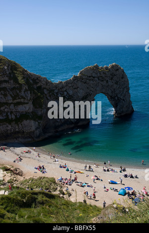 Durdle Door voûté Chemin Côte Jurassique BOURNEMOUTH Dorset England Banque D'Images