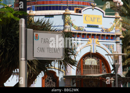 Gran Canaria : Outdoor Cafe à Parque San Telmo à Las Palmas Banque D'Images