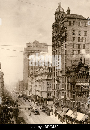 Marshall Field Co store sur State Street le centre-ville de Chicago des années 1890. Albertype (photographie) Banque D'Images