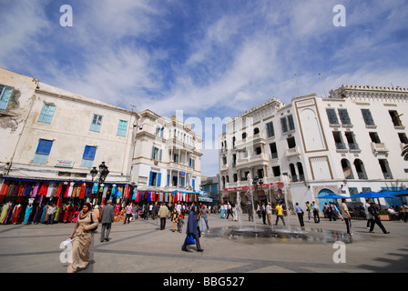 TUNIS, TUNISIE. Place de la victoire par la médina, dans le centre de Tunis. L'année 2009. Banque D'Images