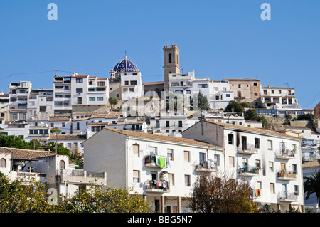 Paysage urbain, centre historique, Virgen del Consuelo, Iglesia de Nuestra Señora del Consuelo, église, Altea, Costa Blanca, Alicante, Banque D'Images